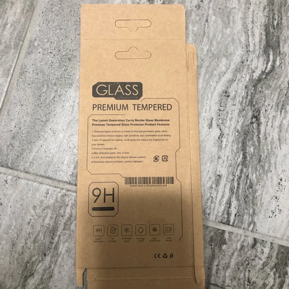 Six pack of iPhone 5s glass screen protectors with wipes to clean phone & screen